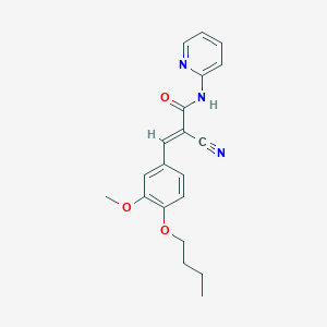 molecular formula C20H21N3O3 B7730134 (2E)-3-(4-butoxy-3-methoxyphenyl)-2-cyano-N-(pyridin-2-yl)prop-2-enamide 