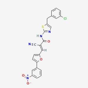 molecular formula C24H15ClN4O4S B7730145 (2E)-N-[5-(3-chlorobenzyl)-1,3-thiazol-2-yl]-2-cyano-3-[5-(3-nitrophenyl)furan-2-yl]prop-2-enamide 