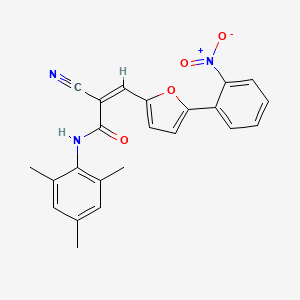 molecular formula C23H19N3O4 B7730159 (2Z)-2-cyano-3-[5-(2-nitrophenyl)furan-2-yl]-N-(2,4,6-trimethylphenyl)prop-2-enamide 