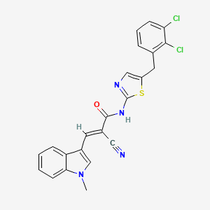 molecular formula C23H16Cl2N4OS B7730168 (E)-2-cyano-N-(5-(2,3-dichlorobenzyl)thiazol-2-yl)-3-(1-methyl-1H-indol-3-yl)acrylamide 