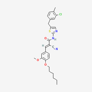 molecular formula C28H30ClN3O3S B7730174 (E)-N-[5-[(3-chloro-4-methylphenyl)methyl]-1,3-thiazol-2-yl]-2-cyano-3-(4-hexoxy-3-methoxyphenyl)prop-2-enamide 
