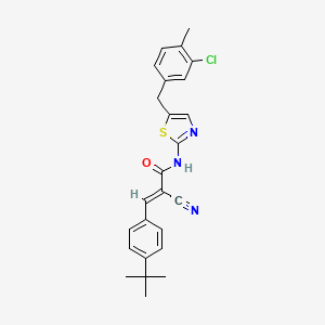(2E)-3-(4-tert-butylphenyl)-N-[5-(3-chloro-4-methylbenzyl)-1,3-thiazol-2-yl]-2-cyanoprop-2-enamide