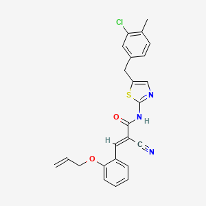 molecular formula C24H20ClN3O2S B7730195 (2E)-N-[5-(3-chloro-4-methylbenzyl)-1,3-thiazol-2-yl]-2-cyano-3-[2-(prop-2-en-1-yloxy)phenyl]prop-2-enamide 