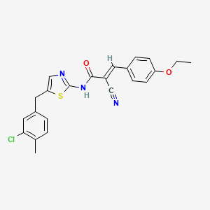 molecular formula C23H20ClN3O2S B7730202 (2E)-N-[5-(3-chloro-4-methylbenzyl)-1,3-thiazol-2-yl]-2-cyano-3-(4-ethoxyphenyl)prop-2-enamide 