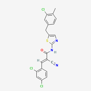 molecular formula C21H14Cl3N3OS B7730211 (2E)-N-[5-(3-chloro-4-methylbenzyl)-1,3-thiazol-2-yl]-2-cyano-3-(2,4-dichlorophenyl)prop-2-enamide 