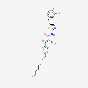 (E)-N-[5-[(3-chloro-4-methylphenyl)methyl]-1,3-thiazol-2-yl]-2-cyano-3-(4-octoxyphenyl)prop-2-enamide