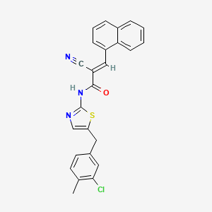 molecular formula C25H18ClN3OS B7730229 (2E)-N-[5-(3-chloro-4-methylbenzyl)-1,3-thiazol-2-yl]-2-cyano-3-(naphthalen-1-yl)prop-2-enamide 