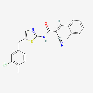 molecular formula C22H18ClN3OS B7730236 (2E)-N-[5-(3-chloro-4-methylbenzyl)-1,3-thiazol-2-yl]-2-cyano-3-(2-methylphenyl)prop-2-enamide 