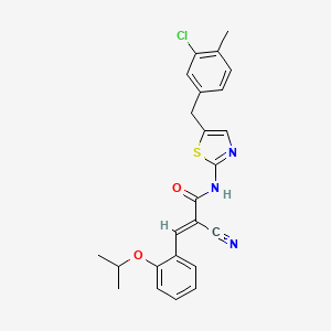 molecular formula C24H22ClN3O2S B7730247 (2E)-N-[5-(3-chloro-4-methylbenzyl)-1,3-thiazol-2-yl]-2-cyano-3-[2-(propan-2-yloxy)phenyl]prop-2-enamide 