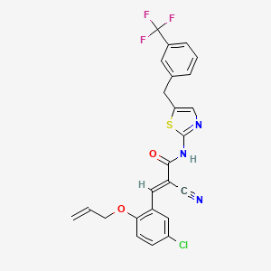 (E)-3-(5-chloro-2-prop-2-enoxyphenyl)-2-cyano-N-[5-[[3-(trifluoromethyl)phenyl]methyl]-1,3-thiazol-2-yl]prop-2-enamide