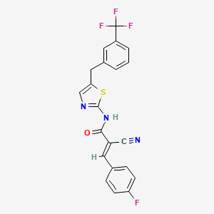 molecular formula C21H13F4N3OS B7730251 (2E)-2-cyano-3-(4-fluorophenyl)-N-{5-[3-(trifluoromethyl)benzyl]-1,3-thiazol-2-yl}prop-2-enamide 