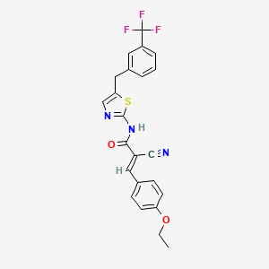 molecular formula C23H18F3N3O2S B7730253 (2E)-2-cyano-3-(4-ethoxyphenyl)-N-{5-[3-(trifluoromethyl)benzyl]-1,3-thiazol-2-yl}prop-2-enamide 