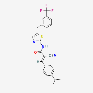 (2E)-2-cyano-3-[4-(propan-2-yl)phenyl]-N-{5-[3-(trifluoromethyl)benzyl]-1,3-thiazol-2-yl}prop-2-enamide
