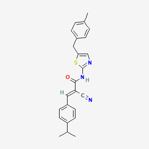 molecular formula C24H23N3OS B7730267 (2E)-2-cyano-N-[5-(4-methylbenzyl)-1,3-thiazol-2-yl]-3-[4-(propan-2-yl)phenyl]prop-2-enamide 