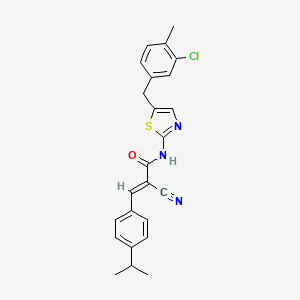 molecular formula C24H22ClN3OS B7730275 (2E)-N-[5-(3-chloro-4-methylbenzyl)-1,3-thiazol-2-yl]-2-cyano-3-[4-(propan-2-yl)phenyl]prop-2-enamide 