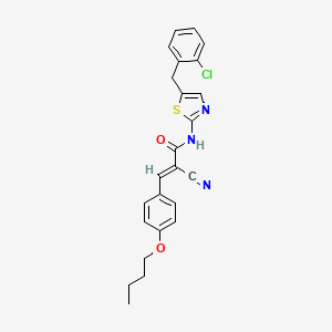 molecular formula C24H22ClN3O2S B7730287 (2E)-3-(4-butoxyphenyl)-N-[5-(2-chlorobenzyl)-1,3-thiazol-2-yl]-2-cyanoprop-2-enamide 