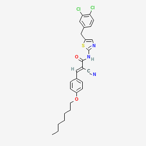 (E)-2-cyano-N-[5-[(3,4-dichlorophenyl)methyl]-1,3-thiazol-2-yl]-3-(4-heptoxyphenyl)prop-2-enamide