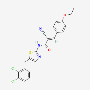 molecular formula C22H17Cl2N3O2S B7730307 (2E)-2-cyano-N-[5-(2,3-dichlorobenzyl)-1,3-thiazol-2-yl]-3-(4-ethoxyphenyl)prop-2-enamide 