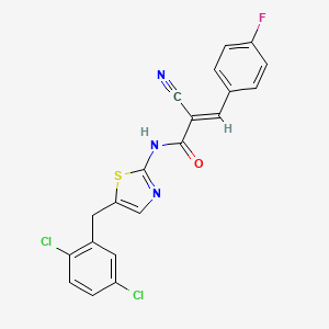 molecular formula C20H12Cl2FN3OS B7730315 (2E)-2-cyano-N-[5-(2,5-dichlorobenzyl)-1,3-thiazol-2-yl]-3-(4-fluorophenyl)prop-2-enamide 