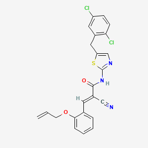 molecular formula C23H17Cl2N3O2S B7730318 (2E)-2-cyano-N-[5-(2,5-dichlorobenzyl)-1,3-thiazol-2-yl]-3-[2-(prop-2-en-1-yloxy)phenyl]prop-2-enamide 