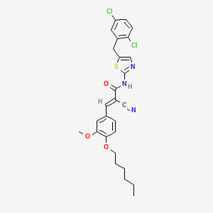 (E)-2-cyano-N-[5-[(2,5-dichlorophenyl)methyl]-1,3-thiazol-2-yl]-3-(4-hexoxy-3-methoxyphenyl)prop-2-enamide