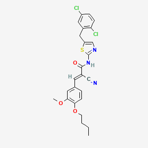 (E)-3-(4-butoxy-3-methoxyphenyl)-2-cyano-N-[5-[(2,5-dichlorophenyl)methyl]-1,3-thiazol-2-yl]prop-2-enamide