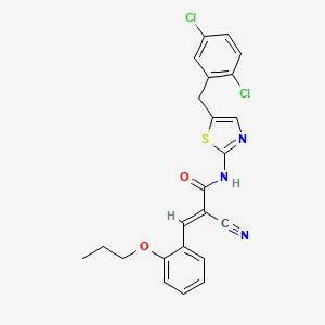 molecular formula C23H19Cl2N3O2S B7730332 (2E)-2-cyano-N-[5-(2,5-dichlorobenzyl)-1,3-thiazol-2-yl]-3-(2-propoxyphenyl)prop-2-enamide 