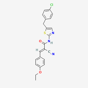 molecular formula C22H18ClN3O2S B7730356 (2E)-N-[5-(4-chlorobenzyl)-1,3-thiazol-2-yl]-2-cyano-3-(4-ethoxyphenyl)prop-2-enamide 