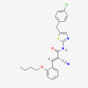 molecular formula C24H22ClN3O2S B7730364 (2E)-3-(2-butoxyphenyl)-N-[5-(4-chlorobenzyl)-1,3-thiazol-2-yl]-2-cyanoprop-2-enamide 