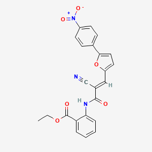 molecular formula C23H17N3O6 B7730397 ethyl 2-({(2E)-2-cyano-3-[5-(4-nitrophenyl)furan-2-yl]prop-2-enoyl}amino)benzoate 