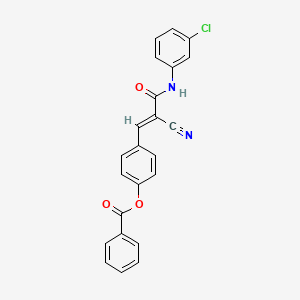 molecular formula C23H15ClN2O3 B7730411 4-{(1E)-3-[(3-chlorophenyl)amino]-2-cyano-3-oxoprop-1-en-1-yl}phenyl benzoate 