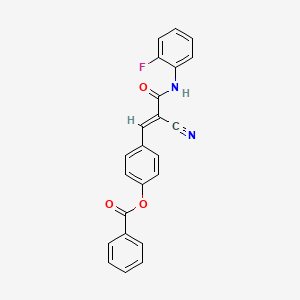 molecular formula C23H15FN2O3 B7730414 4-{(1E)-2-cyano-3-[(2-fluorophenyl)amino]-3-oxoprop-1-en-1-yl}phenyl benzoate 