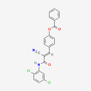 (E)-4-(2-cyano-3-((2,5-dichlorophenyl)amino)-3-oxoprop-1-en-1-yl)phenyl benzoate
