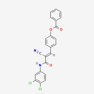 molecular formula C23H14Cl2N2O3 B7730428 4-{(1E)-2-cyano-3-[(3,4-dichlorophenyl)amino]-3-oxoprop-1-en-1-yl}phenyl benzoate 