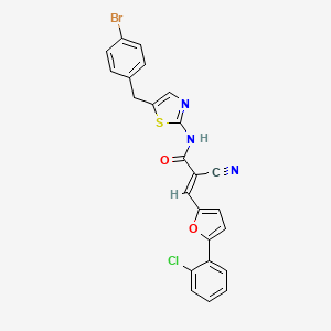 molecular formula C24H15BrClN3O2S B7730442 (2E)-N-[5-(4-bromobenzyl)-1,3-thiazol-2-yl]-3-[5-(2-chlorophenyl)furan-2-yl]-2-cyanoprop-2-enamide 