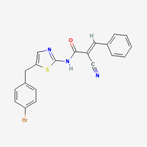 molecular formula C20H14BrN3OS B7730445 (2E)-N-[5-(4-bromobenzyl)-1,3-thiazol-2-yl]-2-cyano-3-phenylprop-2-enamide 