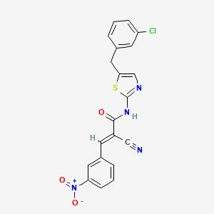 molecular formula C20H13ClN4O3S B7730467 (2E)-N-[5-(3-chlorobenzyl)-1,3-thiazol-2-yl]-2-cyano-3-(3-nitrophenyl)prop-2-enamide 