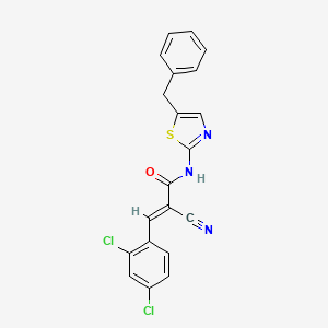 molecular formula C20H13Cl2N3OS B7730472 (2E)-N-(5-benzyl-1,3-thiazol-2-yl)-2-cyano-3-(2,4-dichlorophenyl)prop-2-enamide 