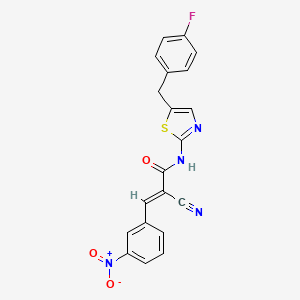molecular formula C20H13FN4O3S B7730479 (2E)-2-cyano-N-[5-(4-fluorobenzyl)-1,3-thiazol-2-yl]-3-(3-nitrophenyl)prop-2-enamide 