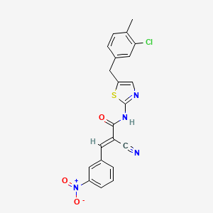 molecular formula C21H15ClN4O3S B7730490 (2E)-N-[5-(3-chloro-4-methylbenzyl)-1,3-thiazol-2-yl]-2-cyano-3-(3-nitrophenyl)prop-2-enamide 
