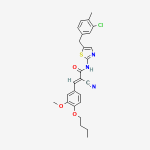(2E)-3-(4-butoxy-3-methoxyphenyl)-N-[5-(3-chloro-4-methylbenzyl)-1,3-thiazol-2-yl]-2-cyanoprop-2-enamide