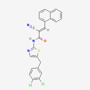 (2E)-2-cyano-N-[5-(3,4-dichlorobenzyl)-1,3-thiazol-2-yl]-3-(naphthalen-1-yl)prop-2-enamide