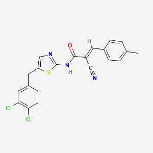 molecular formula C21H15Cl2N3OS B7730499 (2E)-2-cyano-N-[5-(3,4-dichlorobenzyl)-1,3-thiazol-2-yl]-3-(4-methylphenyl)prop-2-enamide 
