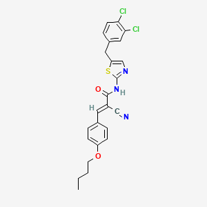 molecular formula C24H21Cl2N3O2S B7730506 (2E)-3-(4-butoxyphenyl)-2-cyano-N-[5-(3,4-dichlorobenzyl)-1,3-thiazol-2-yl]prop-2-enamide 