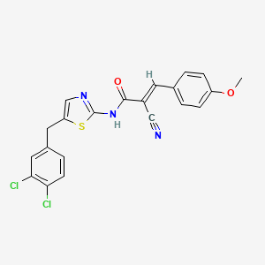 molecular formula C21H15Cl2N3O2S B7730508 (2E)-2-cyano-N-[5-(3,4-dichlorobenzyl)-1,3-thiazol-2-yl]-3-(4-methoxyphenyl)prop-2-enamide 