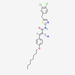 molecular formula C28H29Cl2N3O2S B7730510 (E)-2-cyano-N-[5-[(3,4-dichlorophenyl)methyl]-1,3-thiazol-2-yl]-3-(4-octoxyphenyl)prop-2-enamide 