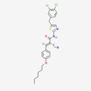 (E)-2-cyano-N-[5-[(3,4-dichlorophenyl)methyl]-1,3-thiazol-2-yl]-3-(4-hexoxyphenyl)prop-2-enamide