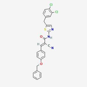 (E)-2-cyano-N-[5-[(3,4-dichlorophenyl)methyl]-1,3-thiazol-2-yl]-3-(4-phenylmethoxyphenyl)prop-2-enamide