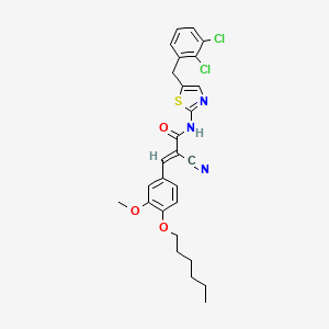 molecular formula C27H27Cl2N3O3S B7730533 (E)-2-cyano-N-[5-[(2,3-dichlorophenyl)methyl]-1,3-thiazol-2-yl]-3-(4-hexoxy-3-methoxyphenyl)prop-2-enamide 