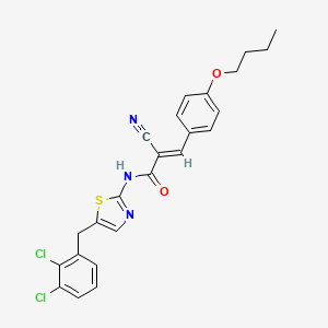 molecular formula C24H21Cl2N3O2S B7730540 (2E)-3-(4-butoxyphenyl)-2-cyano-N-[5-(2,3-dichlorobenzyl)-1,3-thiazol-2-yl]prop-2-enamide 